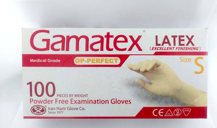 دستکش معاینه لاتکس (بدون پودر ) غیر استریل گاماتکس - سایز S خرید از فروشگاه اینترنتی ویانا طب www.vianateb.ir